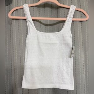 Elegant White Textured Tank Top